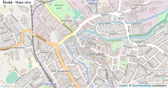 Široká - mapa ulice