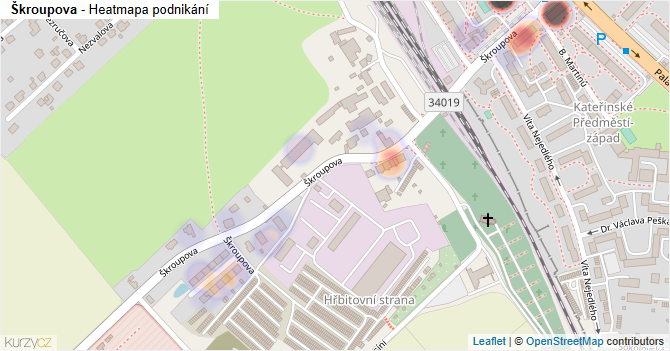 Škroupova - mapa podnikání
