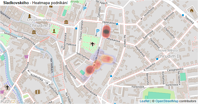 Sladkovského - mapa podnikání