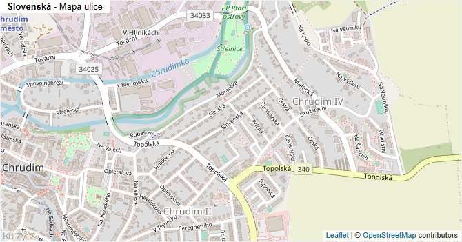 Slovenská - mapa ulice