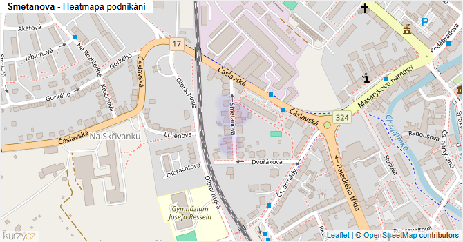Smetanova - mapa podnikání