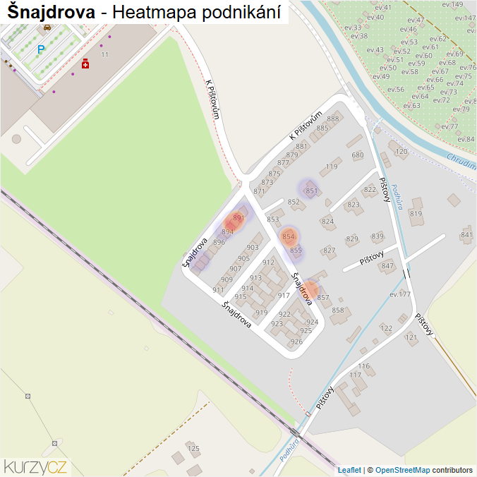Mapa Šnajdrova - Firmy v ulici.