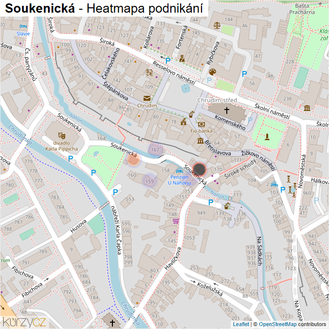 Mapa Soukenická - Firmy v ulici.