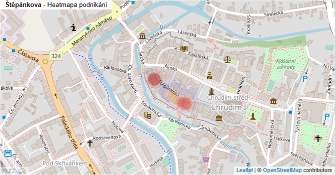 Štěpánkova - mapa podnikání