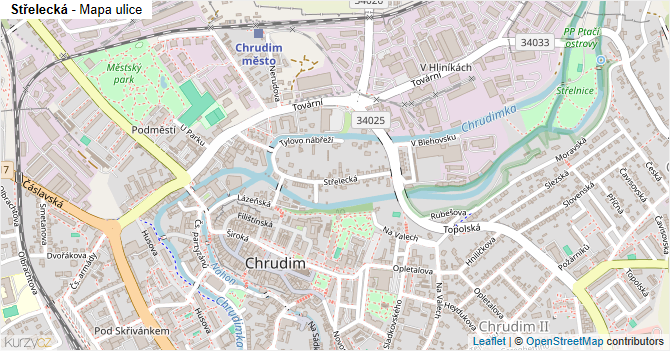 Střelecká - mapa ulice
