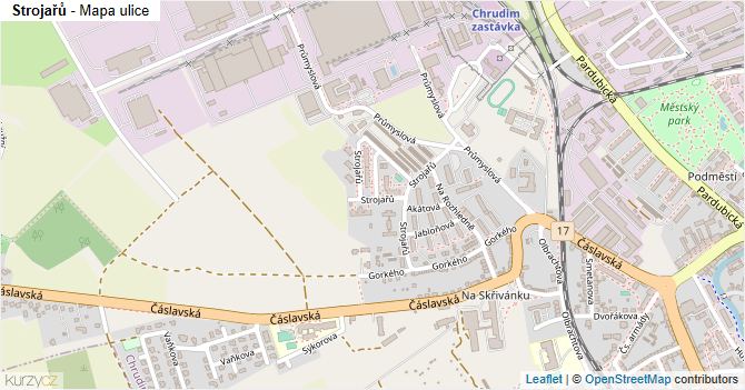 Strojařů - mapa ulice