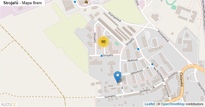 Strojařů - mapa firem