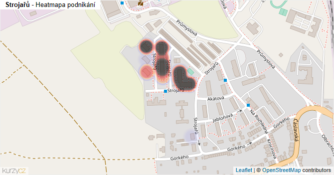 Strojařů - mapa podnikání