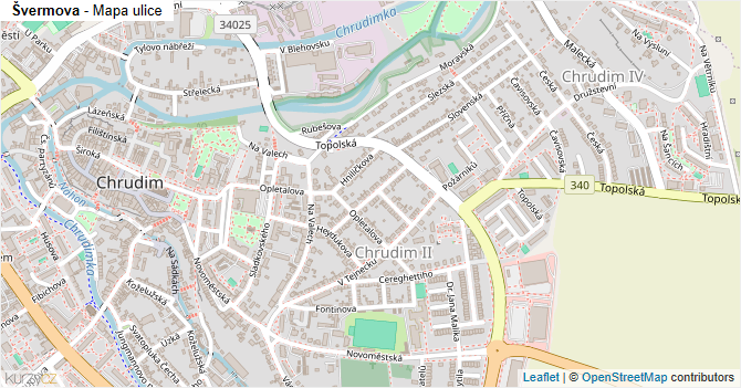 Švermova - mapa ulice