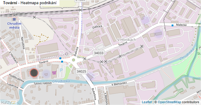 Tovární - mapa podnikání
