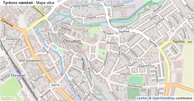 Tyršovo náměstí - mapa ulice