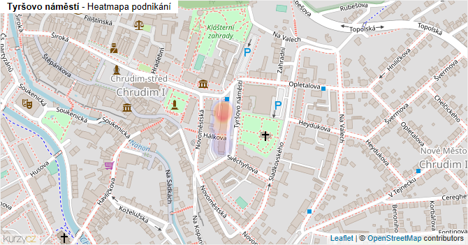 Tyršovo náměstí - mapa podnikání