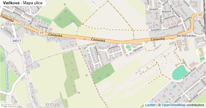 Vaňkova - mapa ulice