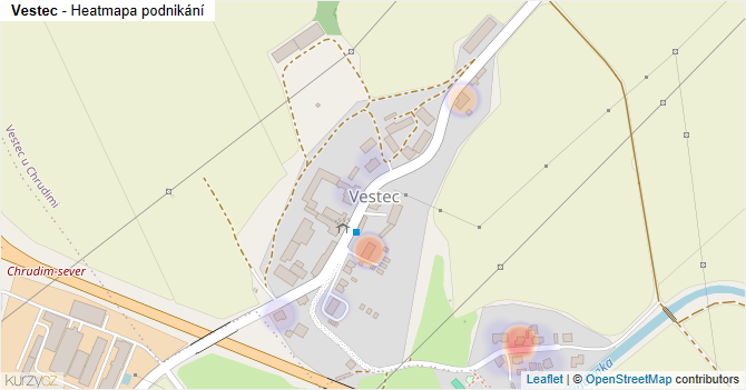 Vestec - mapa podnikání