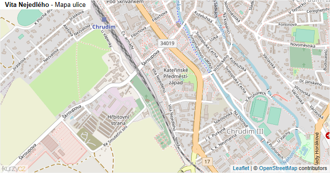 Víta Nejedlého - mapa ulice