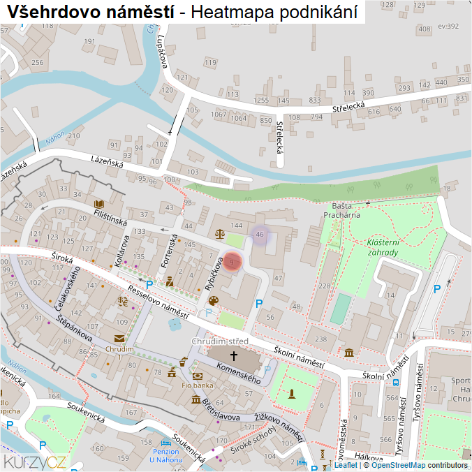 Mapa Všehrdovo náměstí - Firmy v ulici.