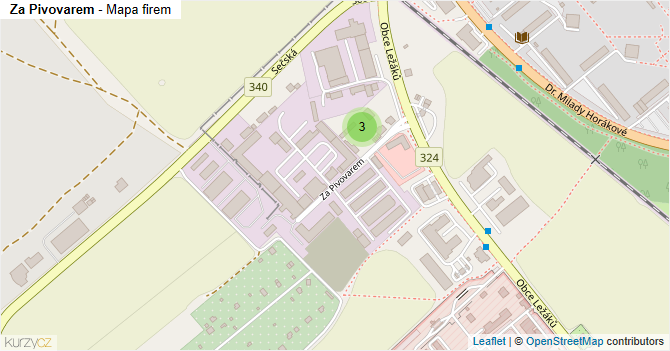 Za Pivovarem - mapa firem