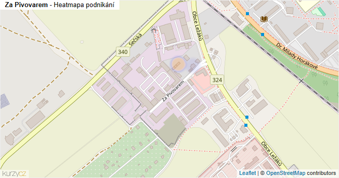 Za Pivovarem - mapa podnikání
