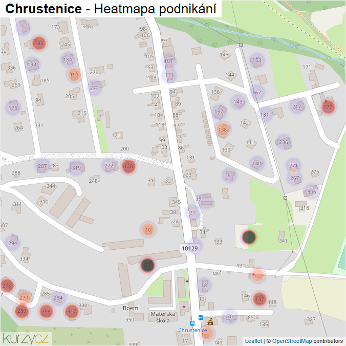 Mapa Chrustenice - Firmy v části obce.
