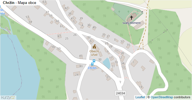 Chržín - mapa obce