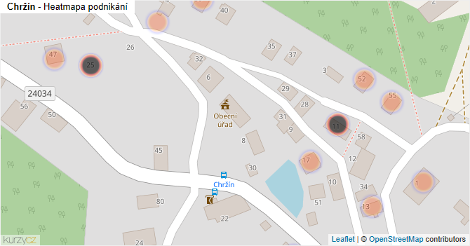 Chržín - mapa podnikání