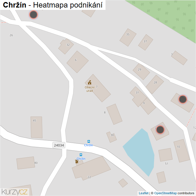 Mapa Chržín - Firmy v obci.