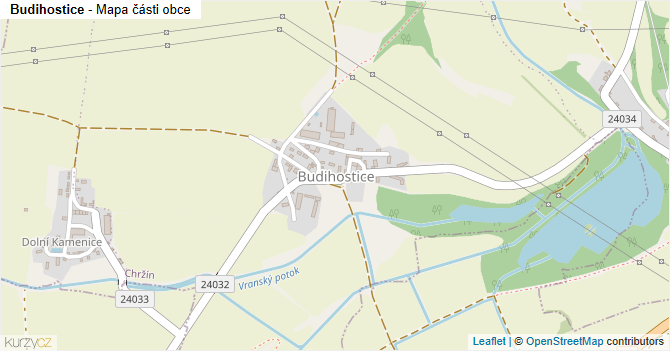 Budihostice - mapa části obce