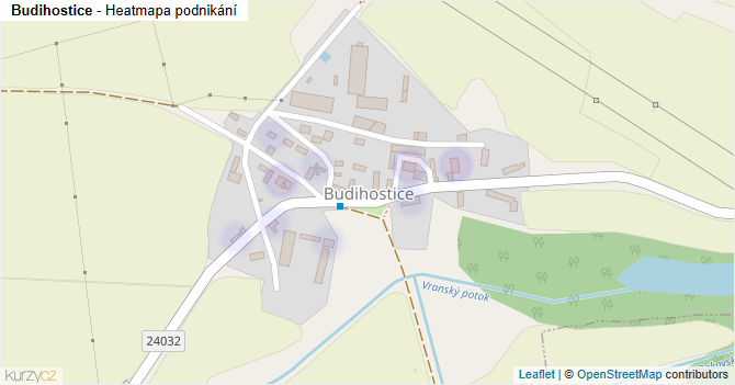 Budihostice - mapa podnikání