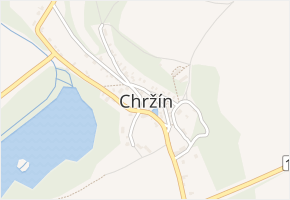 Chržín v obci Chržín - mapa části obce
