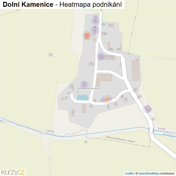 Mapa Dolní Kamenice - Firmy v části obce.