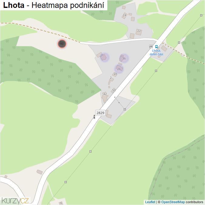 Mapa Lhota - Firmy v části obce.