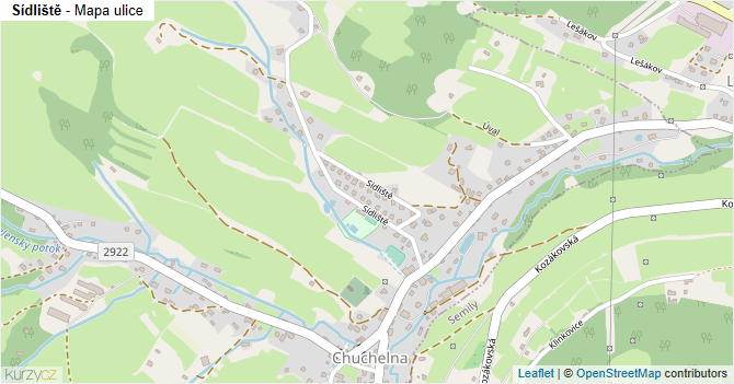 Sídliště - mapa ulice