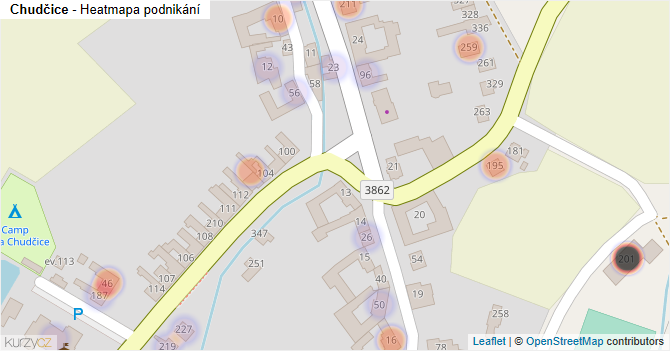 Chudčice - mapa podnikání