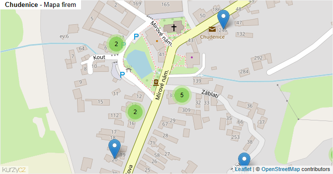 Chudenice - mapa firem