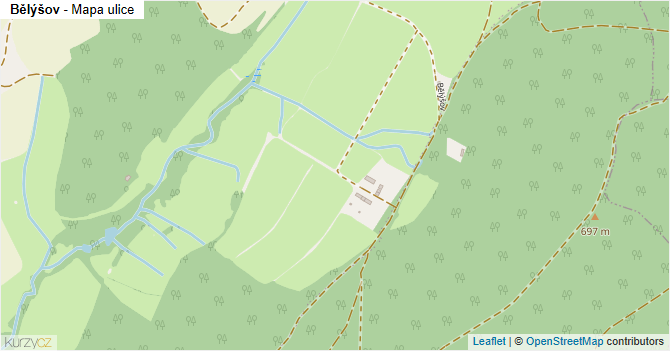 Bělýšov - mapa ulice