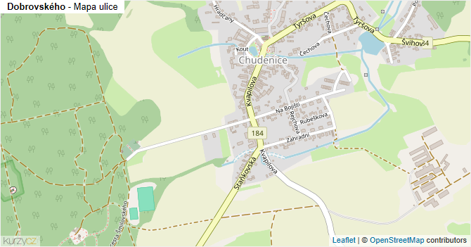 Dobrovského - mapa ulice