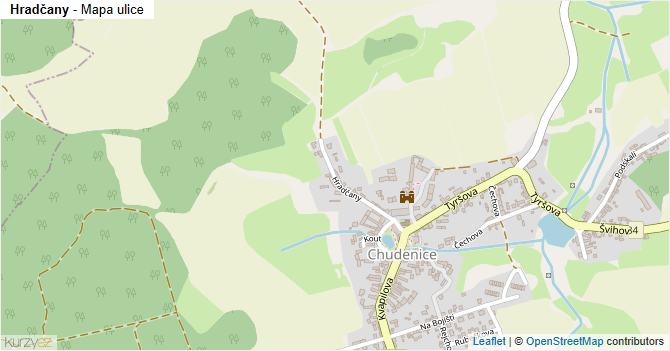 Hradčany - mapa ulice
