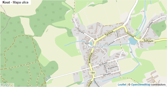 Kout - mapa ulice
