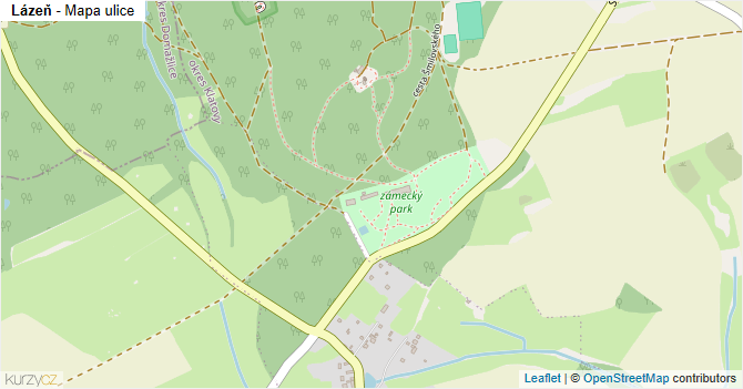 Lázeň - mapa ulice