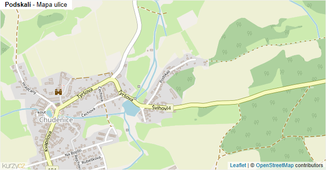 Podskalí - mapa ulice