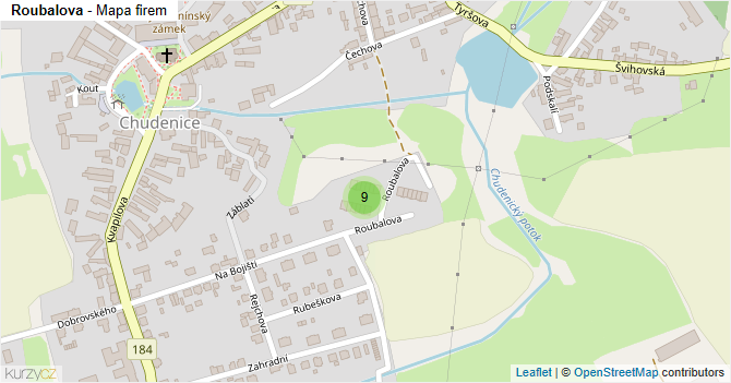 Roubalova - mapa firem