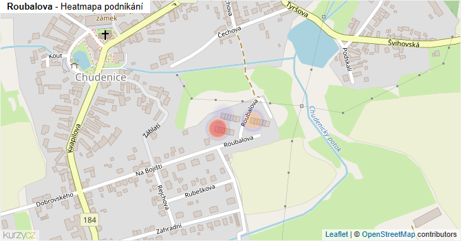 Roubalova - mapa podnikání