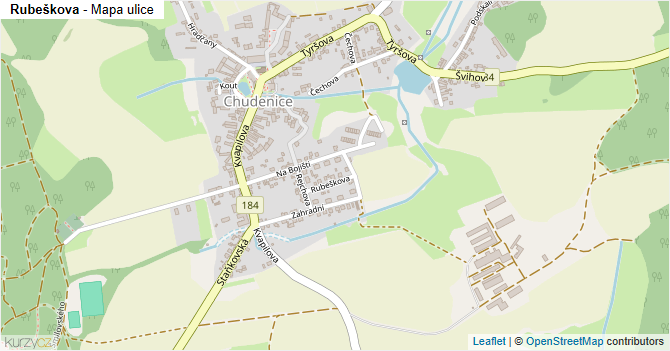 Rubeškova - mapa ulice
