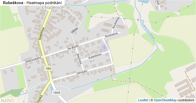 Rubeškova - mapa podnikání
