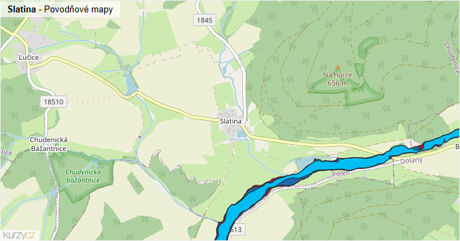 Slatina - záplavové mapy stoleté vody