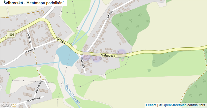 Švihovská - mapa podnikání