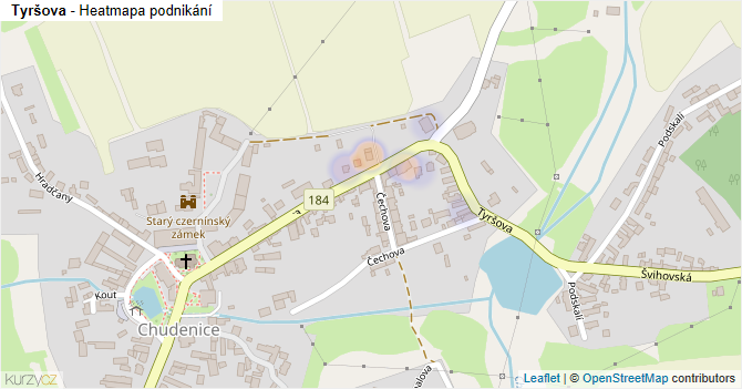 Tyršova - mapa podnikání