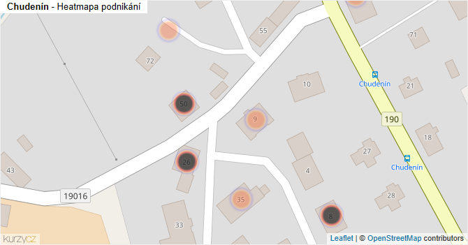 Chudenín - mapa podnikání