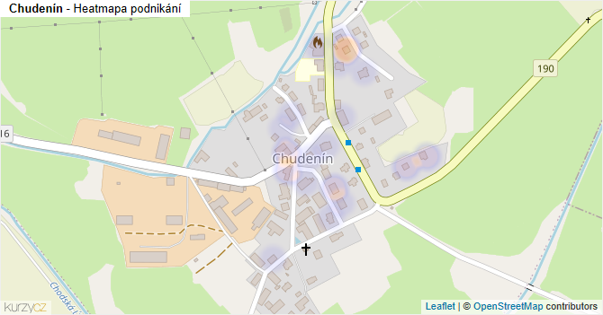 Chudenín - mapa podnikání