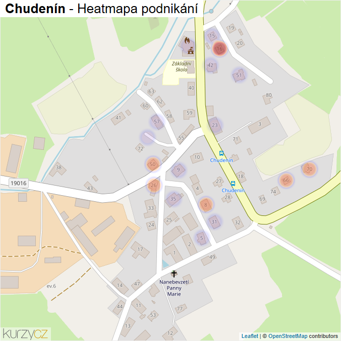 Mapa Chudenín - Firmy v části obce.